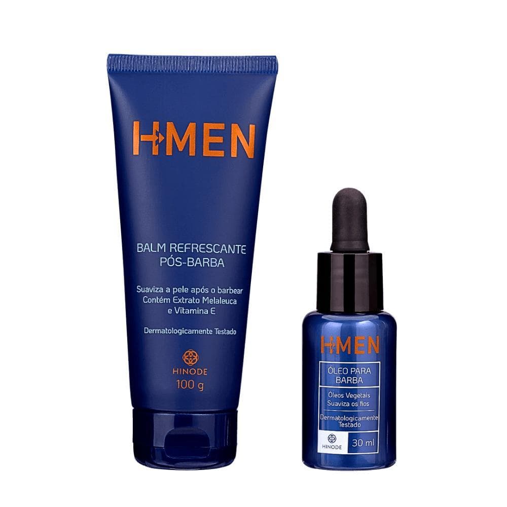 Kit Óleo Para Cuidado da Barba H-Men + Balm Pós Barba Refrescante H-Men