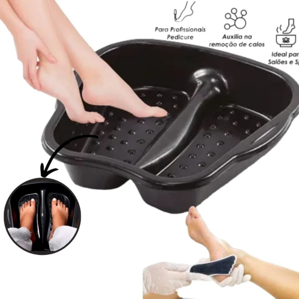 Bacia Para Os Pés Pedicure Manicure Relaxamento Portátil Spa Relaxante Cuidados Pessoais Preto