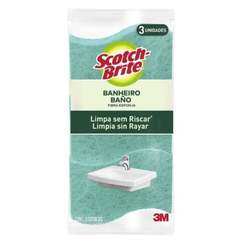 Esponja Não Risca Banho 3 Unidades Verde Scotch-Brite