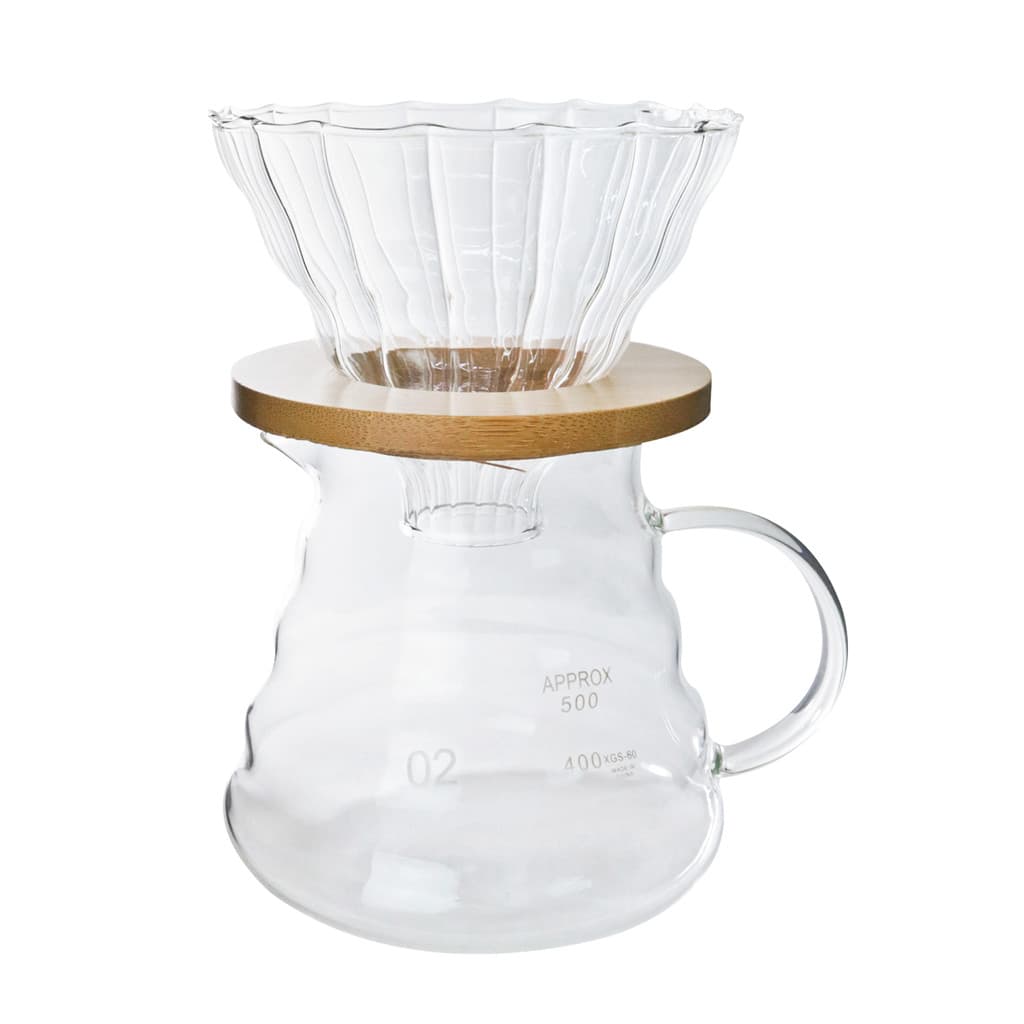 CONJUNTO PARA CAFÉ DE VIDRO COM JARRA  E 1 SUPORTE PARA COADOR
