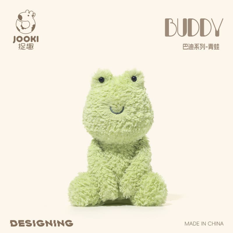 VOLLUNNBUDDY Buddy Frog Boneca reconfortante Super macia Brinquedo de pelúcia Boneca dormindo Ragdoll Presente de aniver