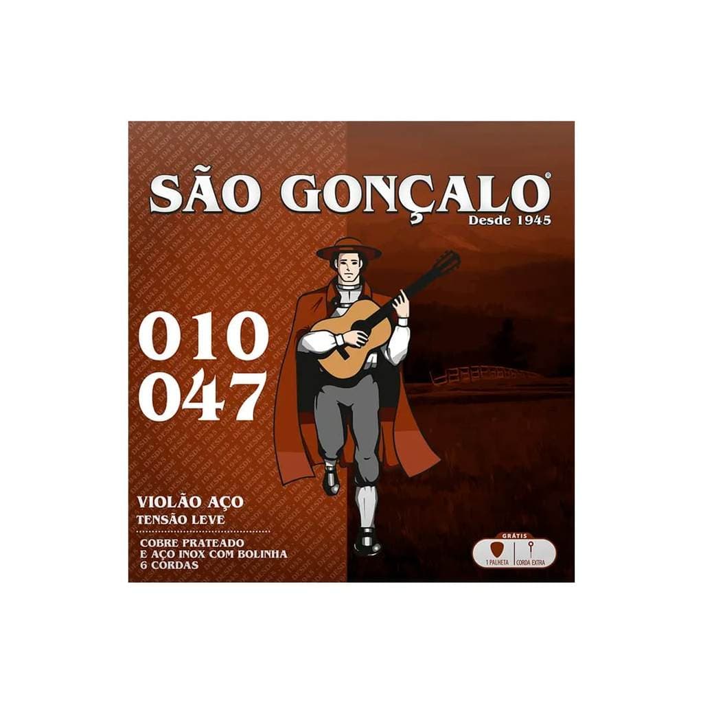 Jogo De Cordas Violão Aço Com Bolinha 010" 047" São Gonçalo