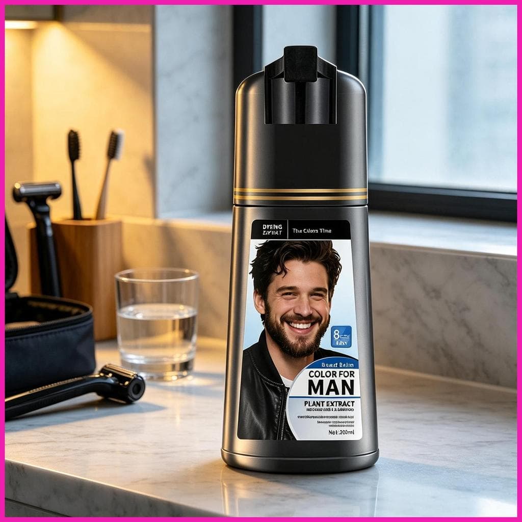 Tintura De Barba Para Homens 200ml Preto Instantâneo Coloração De Cabelo Facial Masculino Bigode Shampoo Casa Interior h