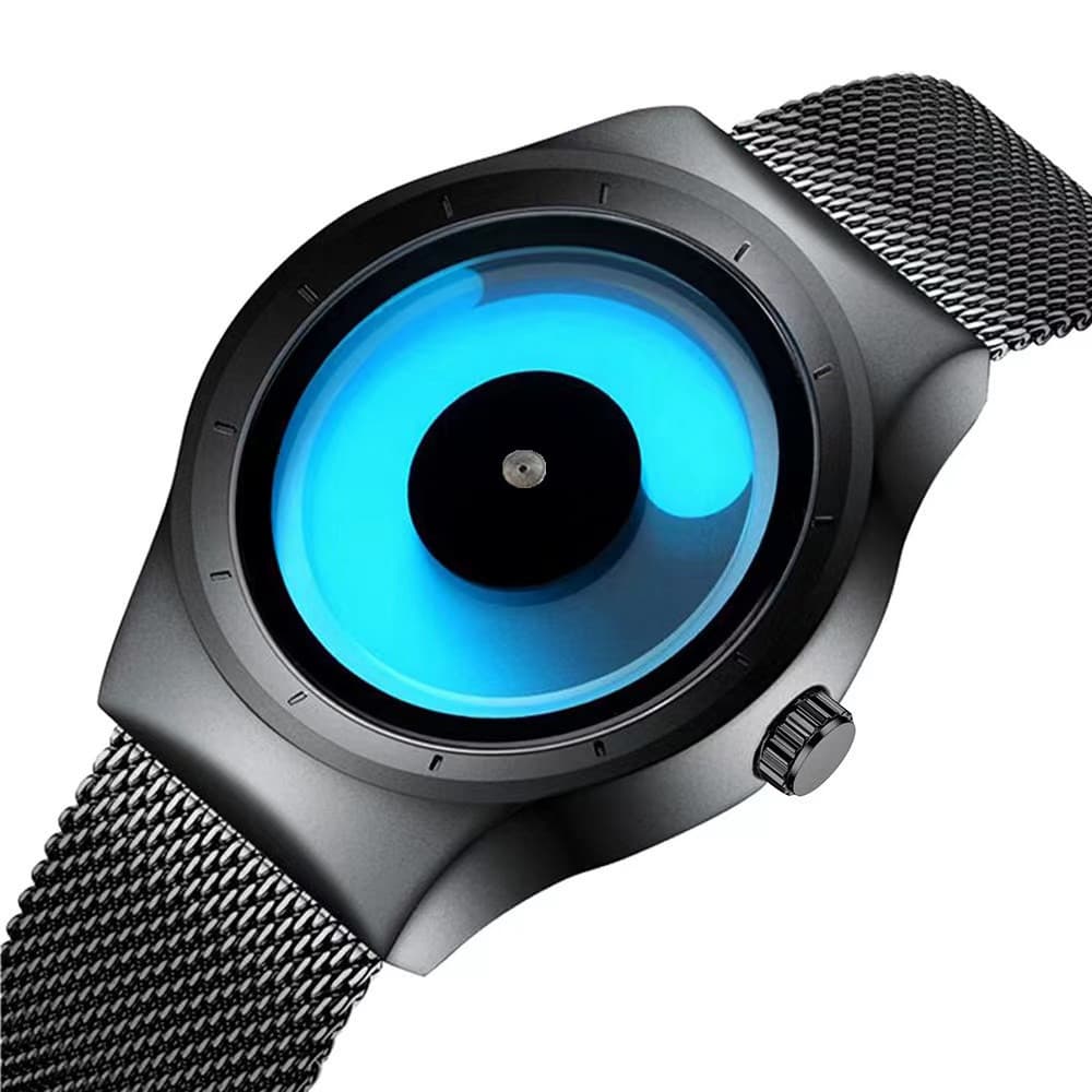 Moda estilo criativo relógio masculino sem ponteiro redemoinho quartzo casal aprender a vida à prova dwaterproof água QW