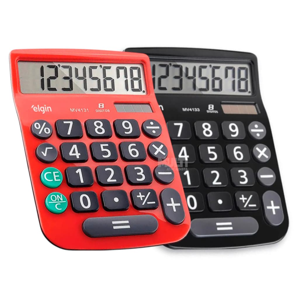 Calculadora de Mesa Elgin 8 Dígitos Função Raiz Quadrada Cálculos de Porcentagem