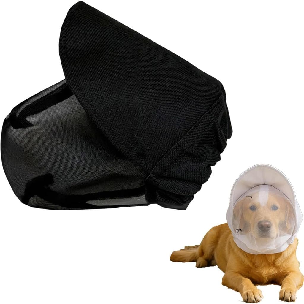 Rede de Proteção Respirável para Cabeça de Cão, para Todas as Raças Médias, Protetor Ajustável para Viagens ao Ar Livre,