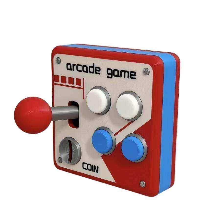 Painel de joystick retrô para jogos de avião, botões tridimensionais impressos em 3D, adesivo de controle de interruptor