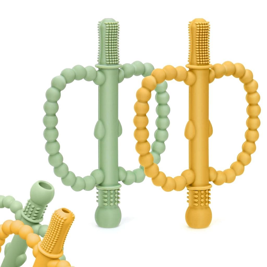 Brinquedos de dentição MISSLILI para bebês de 0 a 36 meses – Design anti-asfixia |   Alívio para a Dentição com Canudos,