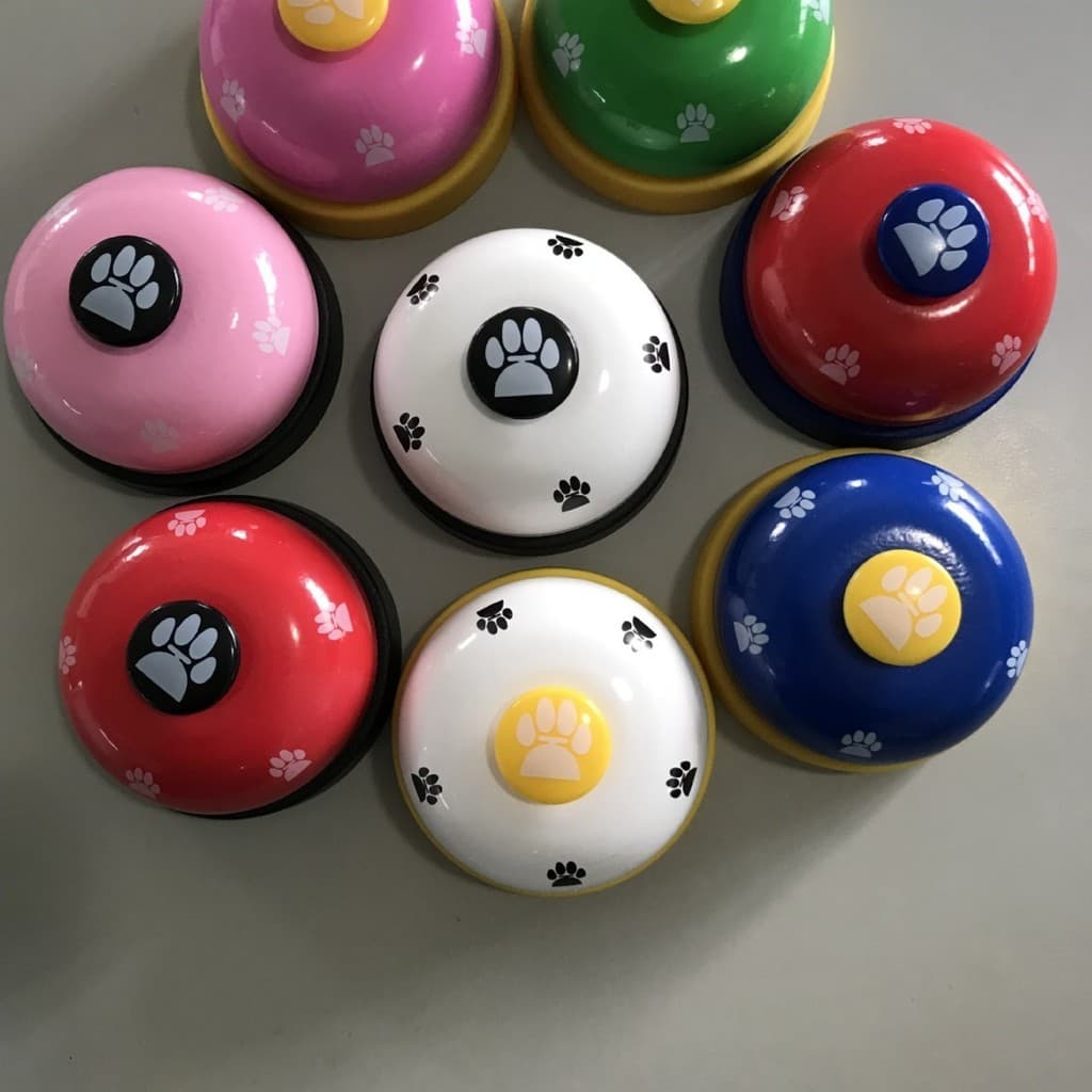 Gato cão treinador jogo sino Pet imprensa sino pé garra sino de pelúcia cão imprensa comer botão 72M