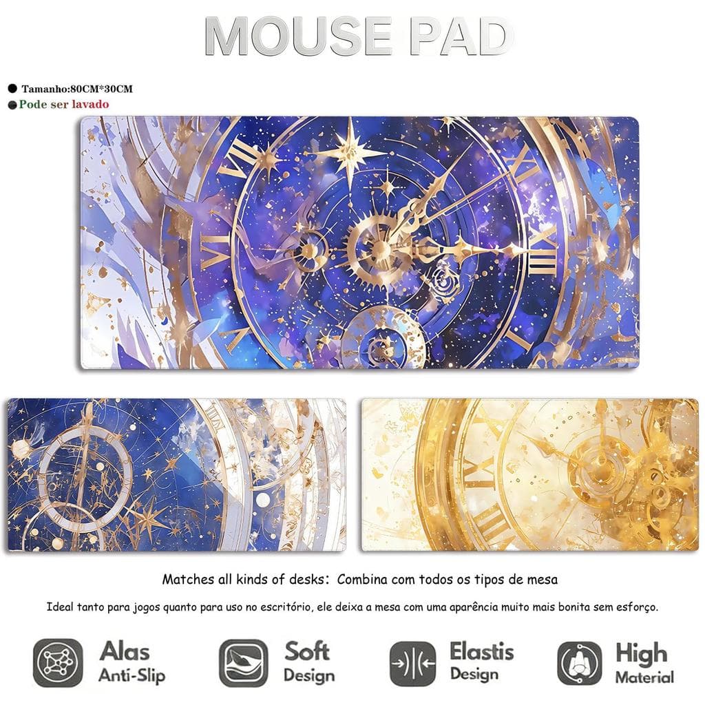 Mouse Pad Anime Minimalista Tapete de Mesa Antiderrapante com Borda Costurada Design Moderno e Estiloso 80×30cm