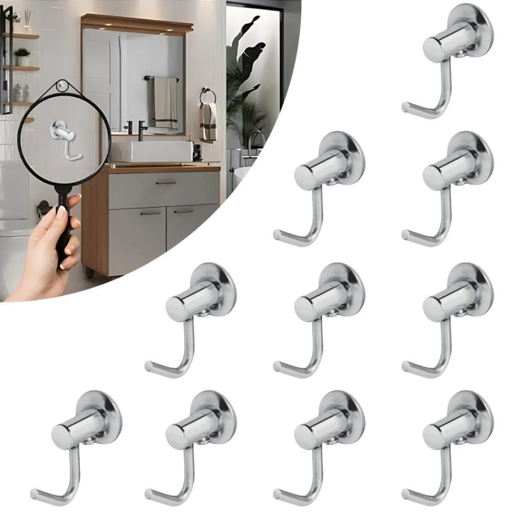 Kit Com 10 Cabides Simples Para Banheiro Gancho Para Toalha Inox de Parede