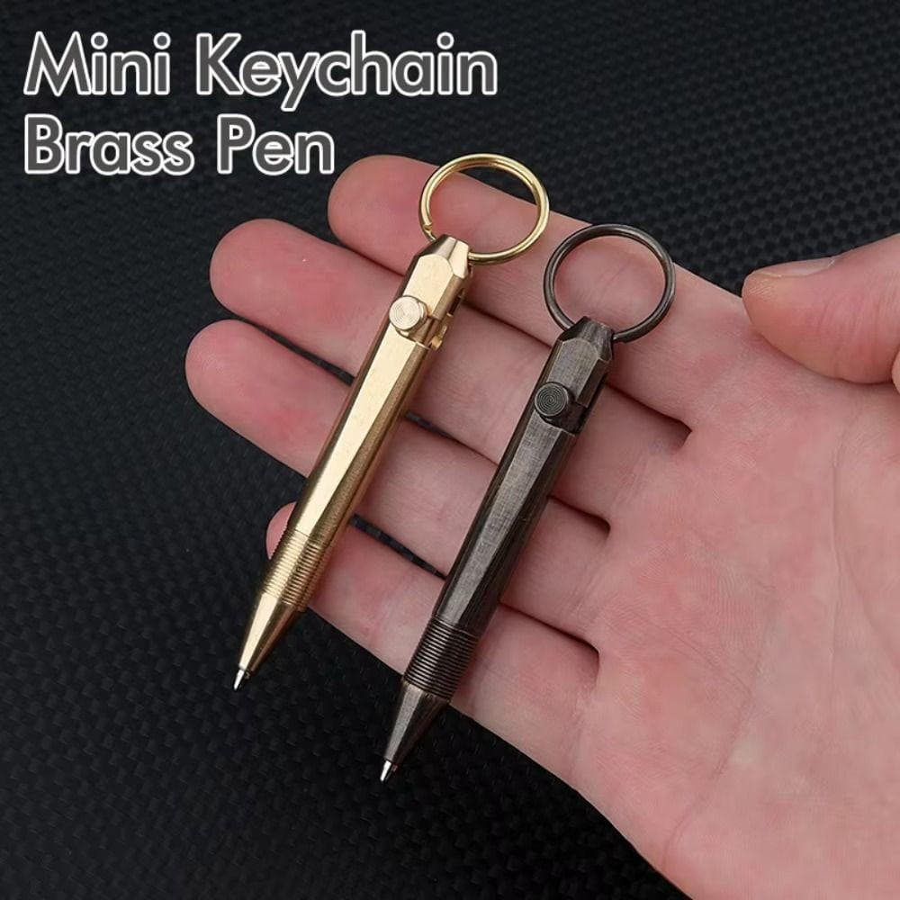 Mini Caneta de Latão, Caneta Cilíndrica de Bolso para Viagem, Fácil de Transportar, Caneta Esferográfica Neutra para Pap
