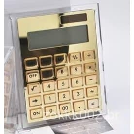 Calculadora Dourada Acrílica | Ferramenta De Mesa Financeira Para Escritório Escolar