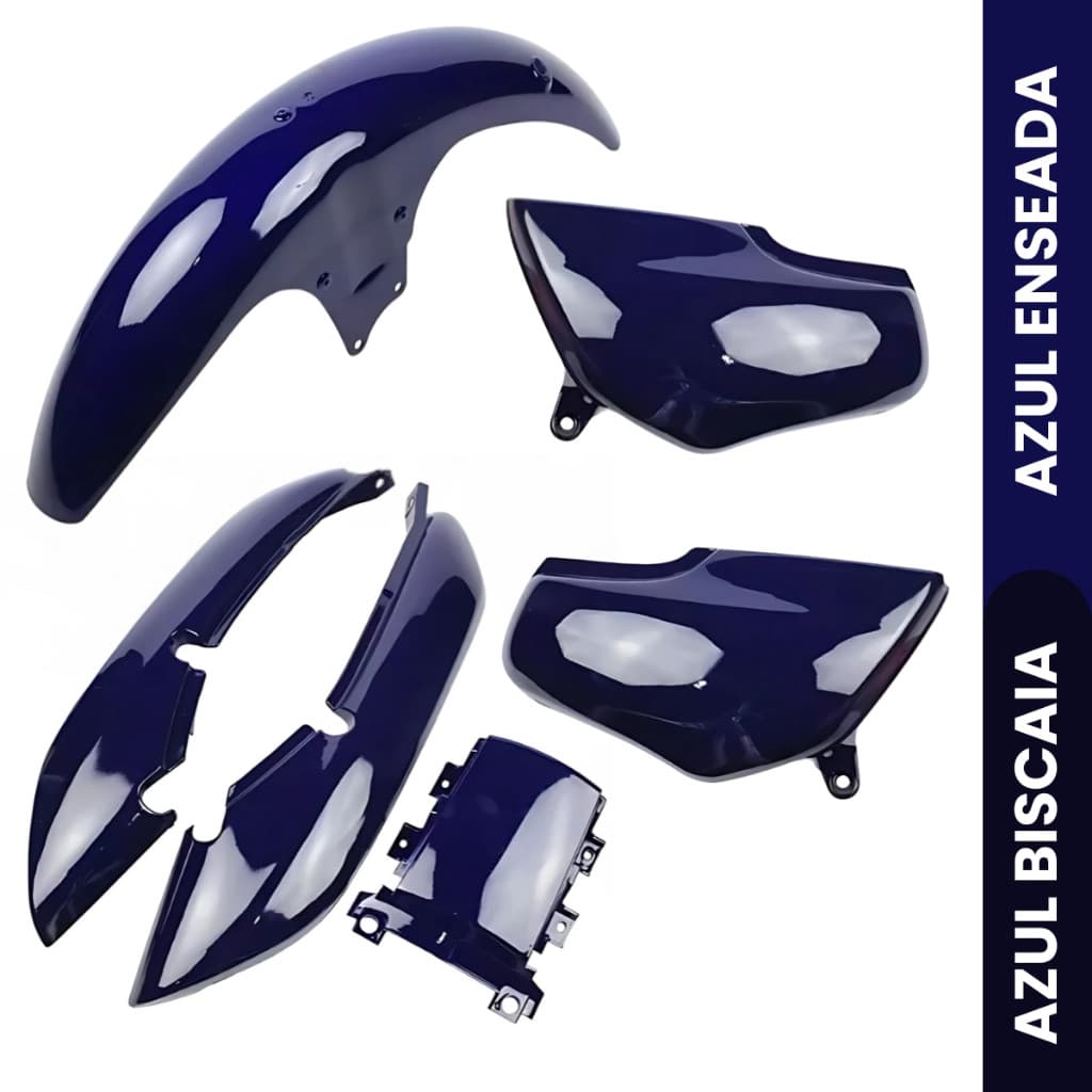 Kit Carenagem Completo Cg Titan 125 Azul 1995 até 1999 Tampa Lateral + Rabeta + Paralama Dianteiro Pintado