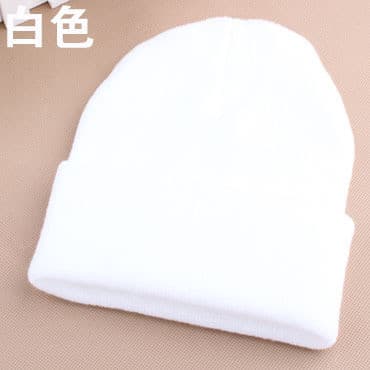 Gorro de malha com punho, em cor sólida básica, design simples e multicolorido, versátil para homens e mulheres, adequad