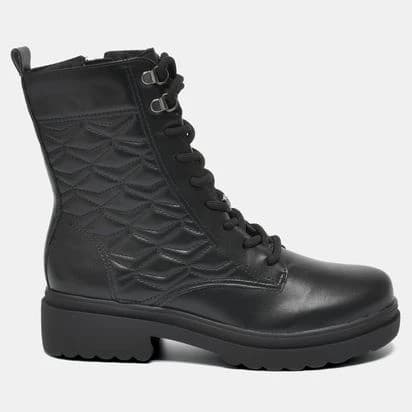 Bota Feminina Via Marte Coturno Tratorado Cano Alto Detalhe Matelassê Estiloso Lançamento 245008-01