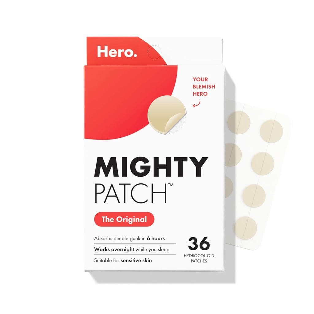 Patches Noturnos para Acne e Espinhas Mighty Patch Hero Cosmetics Original, 36 Unidades | # 1 Adesivo Hidrocoloide para
