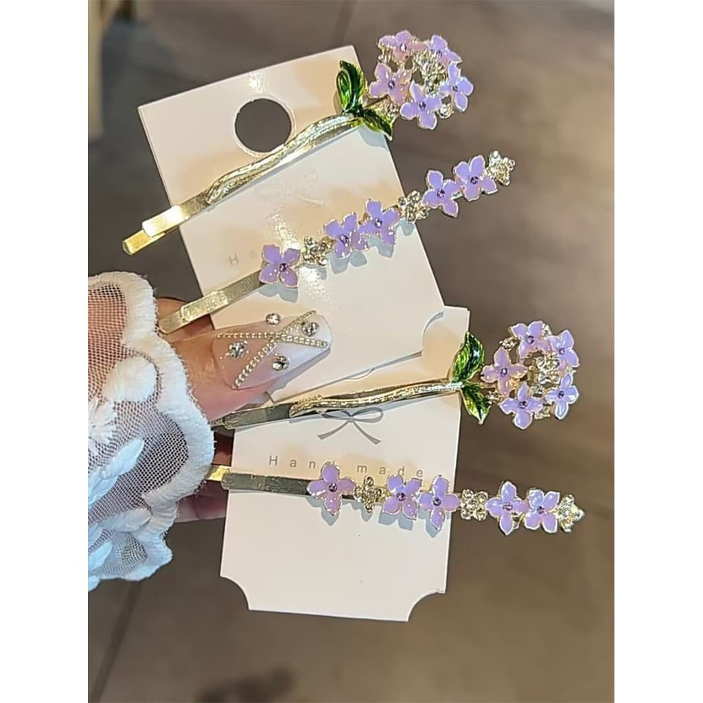 1/2 Peças de Acessório para Cabelo com Franjas Laterais de Flor de Glicínia Fada Doce BBYR