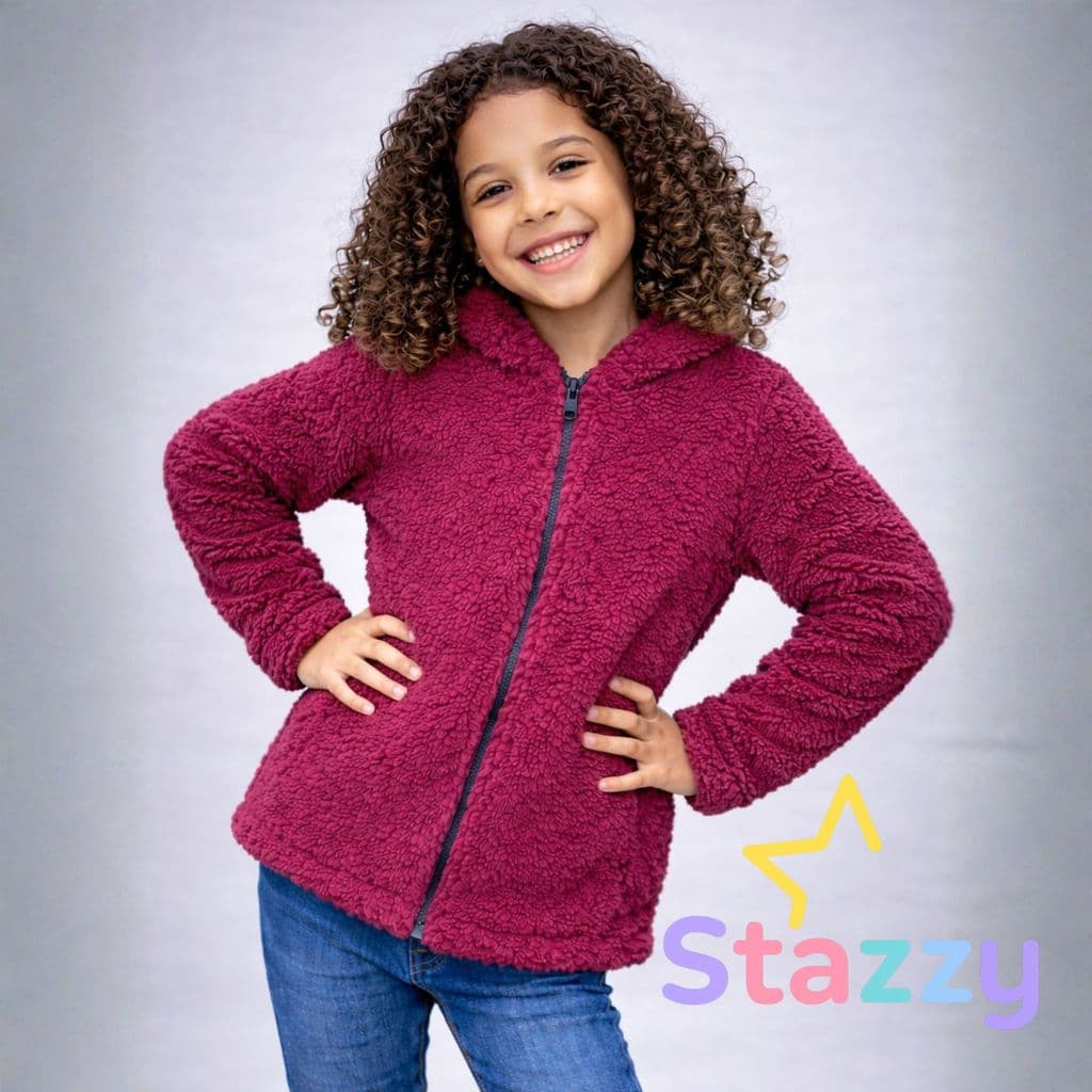 Jaqueta de Frio Infantil Inverno para Menina e Menin0casaco Teddy com Touca Capuz Jaqueta