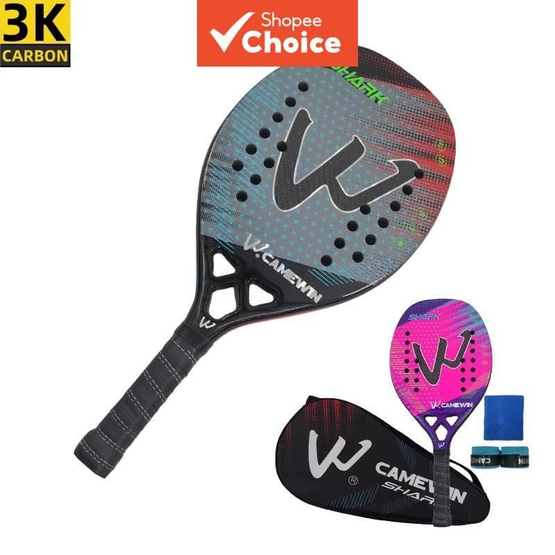 Raquete de Beach Tennis 3k Superfície Áspera em Fibra de Carbono 2025 Nova Raquete de Tênis ao Ar Livre para Adultos,