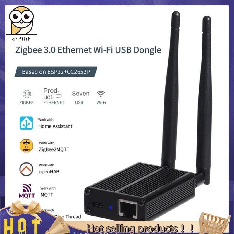 Brs1eth-52P Zigbee/Thread USB Dongle Zigbee3.0 Para ETH WiFi Gateway Coordenador MQTT Home Assistant ZHA Openthread