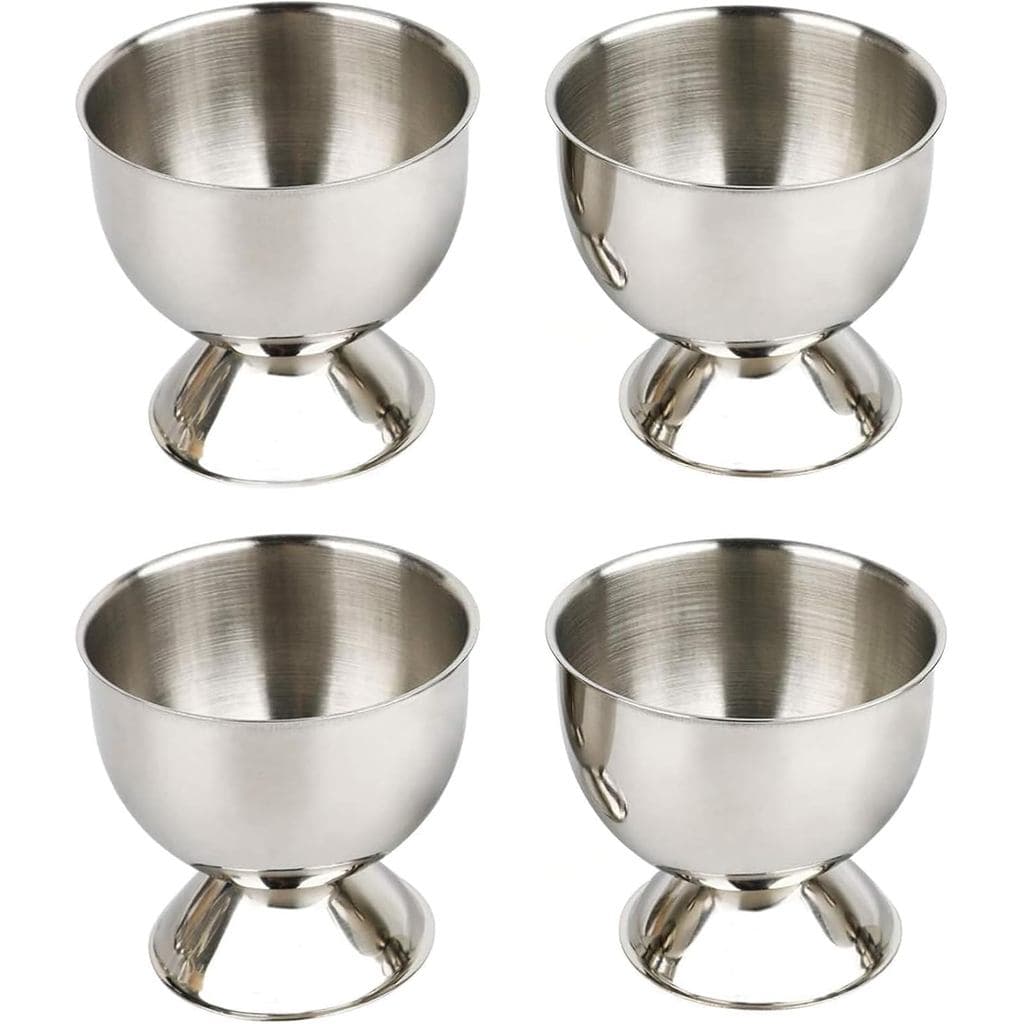 4 Porta-Ovos de Aço Inoxidável - Bandeja para Ovos - Utensílio de Cozinha para Ovos Cozidos Macios e Duros QOWF