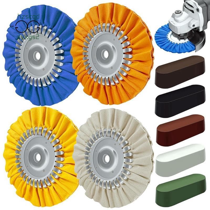 9 Pçs Kit De Polimento De Roda De Alumínio 8 " Vias Aéreas Para Moedor De Ângulo Espelho Acabamento Composto E Metal OA