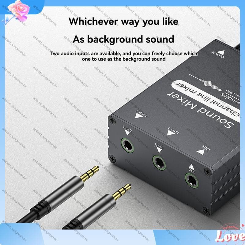 [Quick A] Mixer De Áudio Sintetizador De 3.5 Mm Comutador De 2 Em 1 Transmissão Ao Vivo Ajuste De Volume Compatível