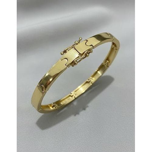 Bracelete Masculino Articulado 6mm 20cm Banhado A Ouro