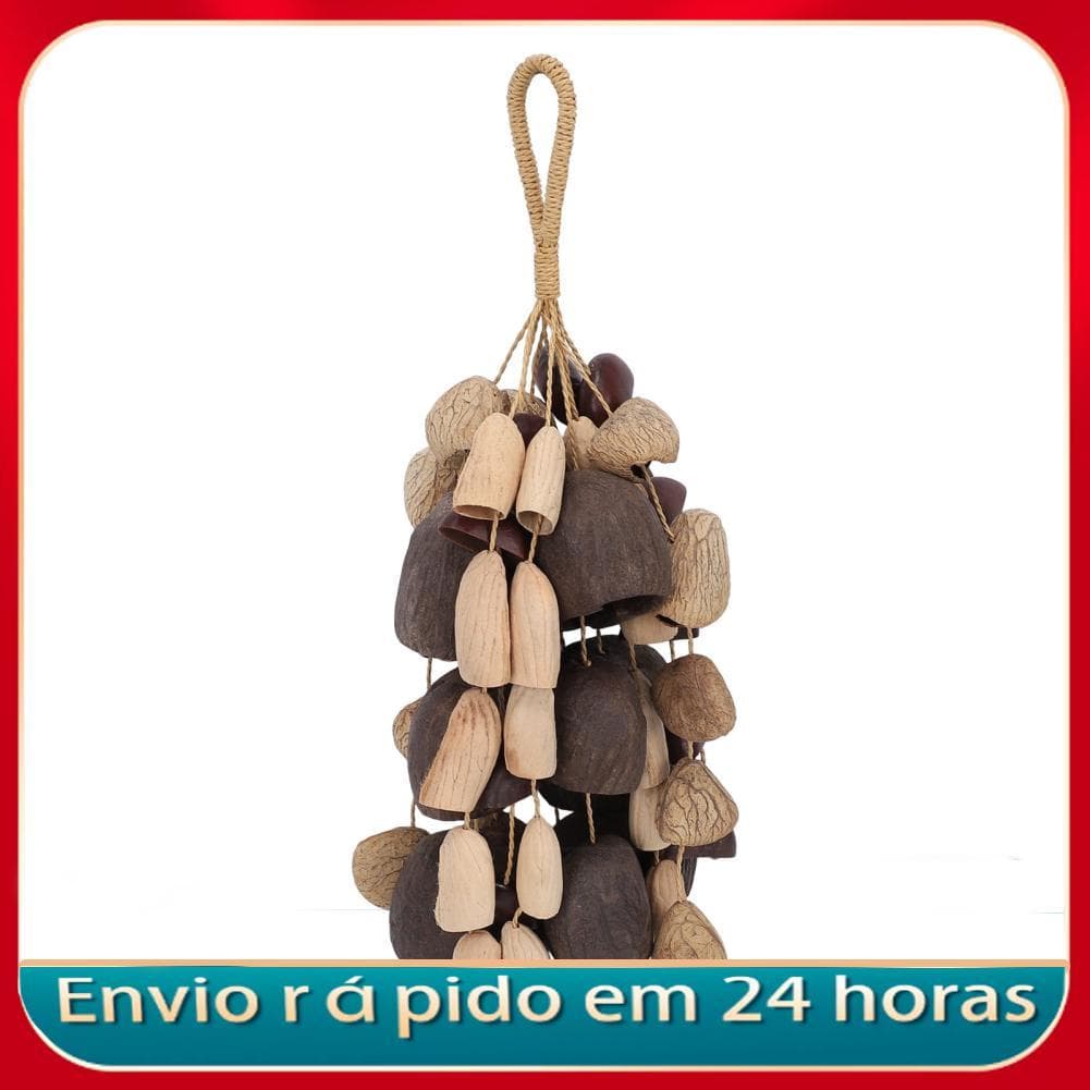 Fesjoy Sino de concha natural feito à mão para - ideal para ioga e meditação, acessório musical decorativo para uso