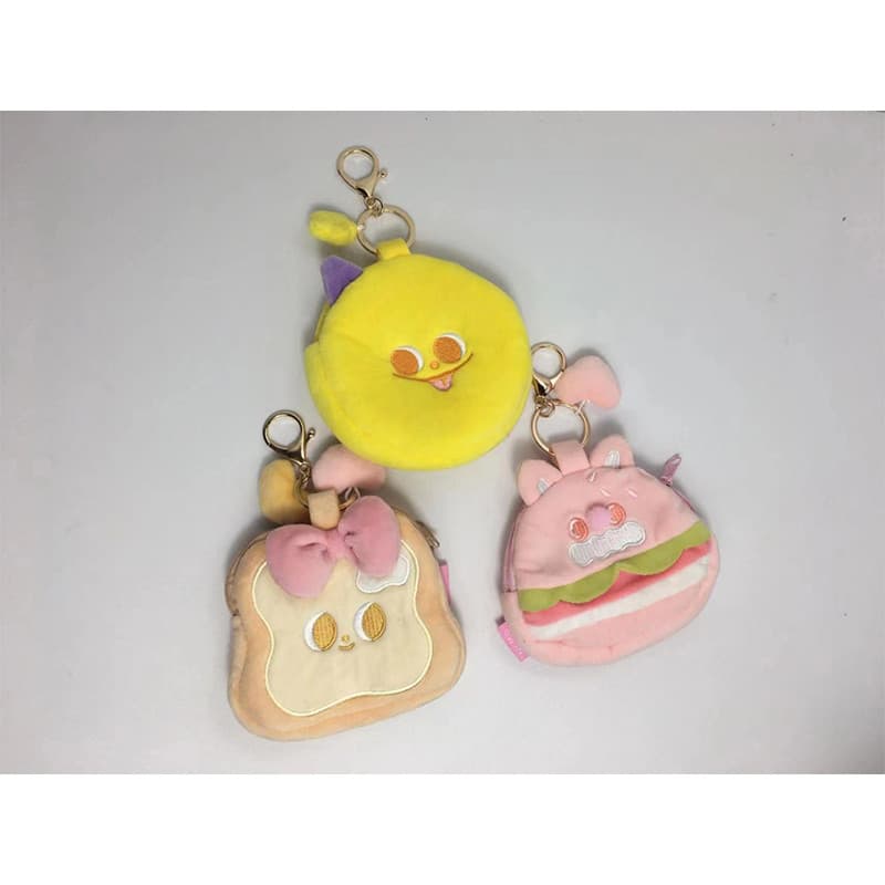 Comércio exterior dos desenhos animados bolsa de moedas de pelúcia macio bonito chaveiro pequeno objeto saco de armazena