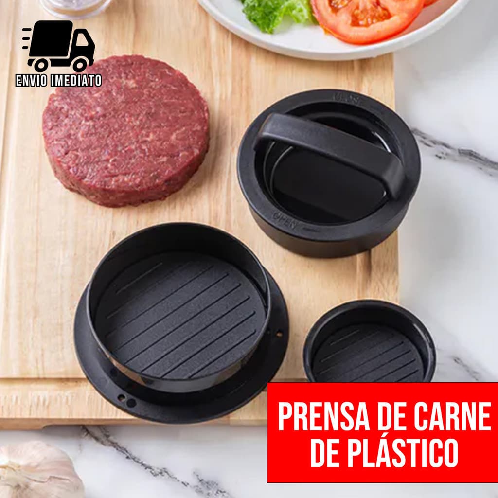 Modelador de Hamburguer Profissional 3 em 1 Forma Prensadora de Plástico 12cm Lanches Artesanais