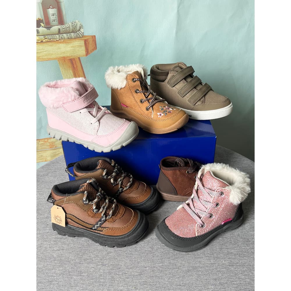 Comércio exterior meninos meninas crianças botas de algodão meados de topo sola macia inverno acolchoado sapatos de algo