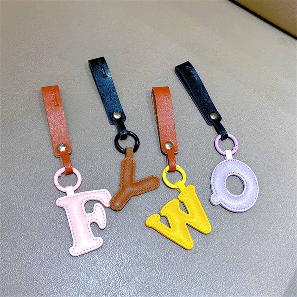 Chaveiro Criativo Couro 26Letter Chaveiros Fashion Candy Cor Pulseira Alfabeto Para Mulher Homem Mochila Carro Pingente
