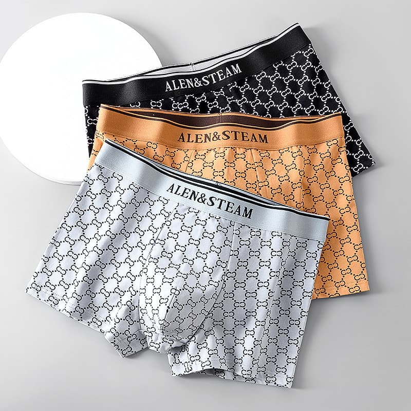 Cuecas masculinas retrô e modernas, cuecas boxer masculinas de algodão puro, antibacterianas e respiráveis, shorts boxer