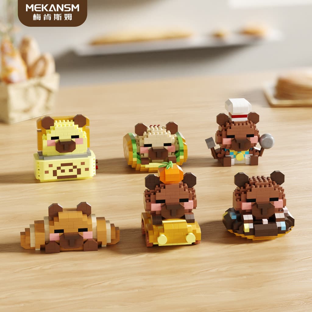 [Oferta especial] Blocos de construção de estação de energia de cozimento de capivara Kapibara montados brinquedos educa