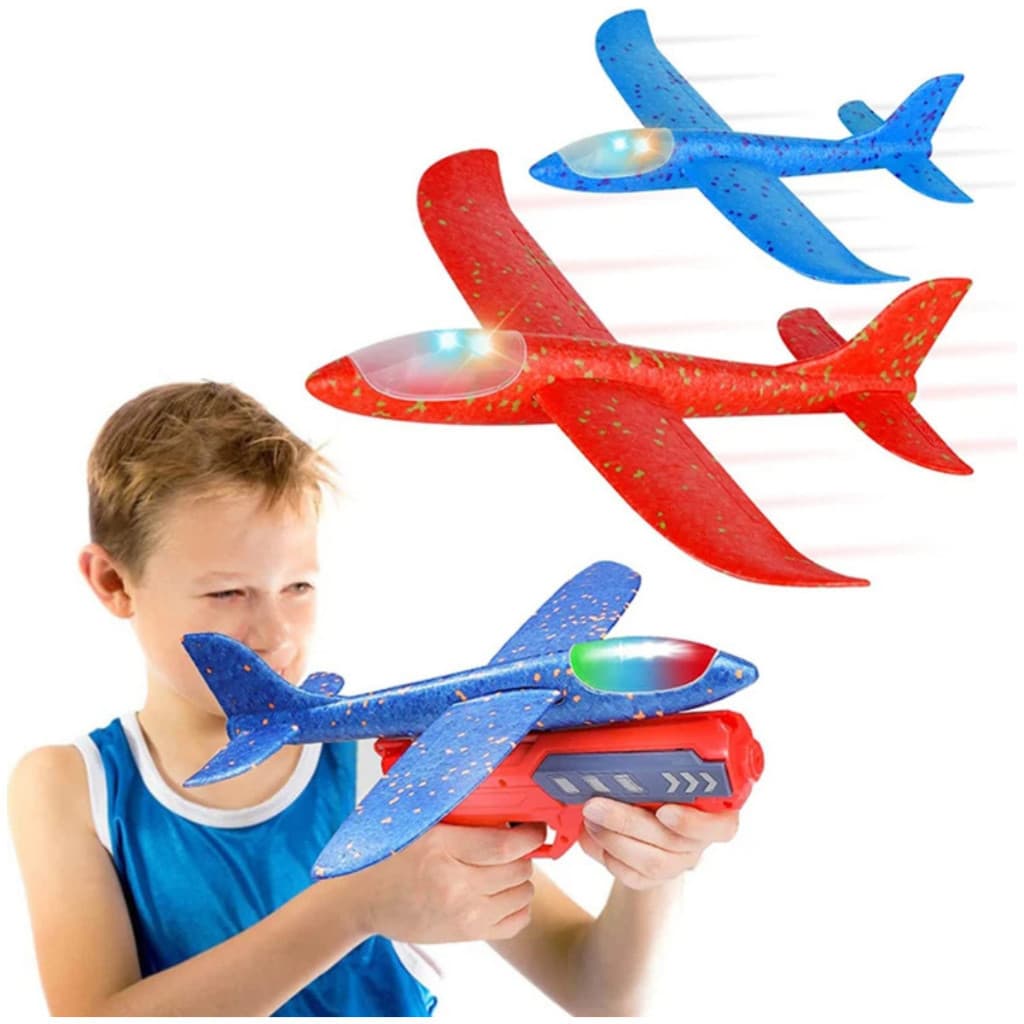 Lançador De Avião Com Luz Planador Brinquedo Infantil