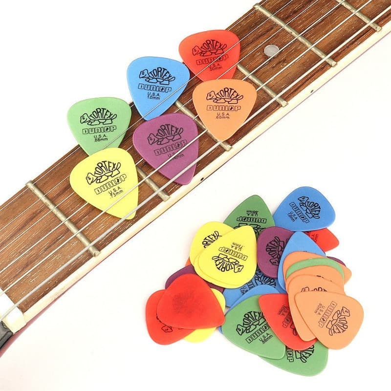 Palhetas Dunlop Grossas para Guitarra Elétrica 12 Peças 6 Tipos Kit Acessórios