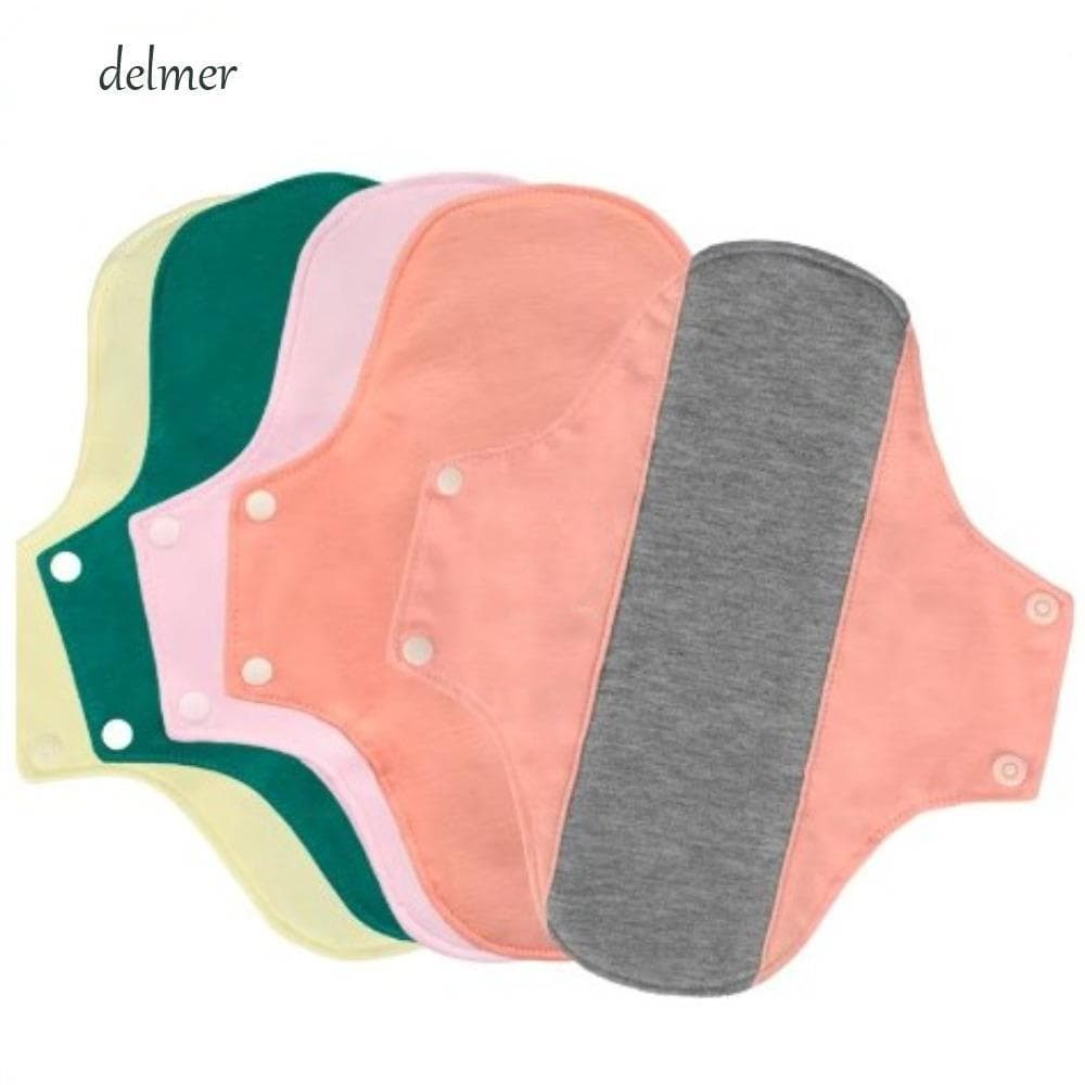 DELMER 6 Unidades De Almofadas De Pano Menstrual , Guardanapo Sanitário Lavável De 23 Cm , Forro De Calcinha Macio Reuti