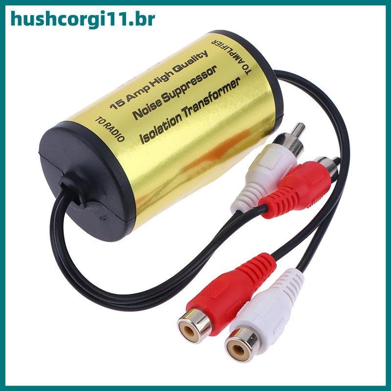 Isolador De Loop De Aterramento Supressor De Filtro De Ruído De Áudio HUSH RCA-2-Macho , Fêmea BR