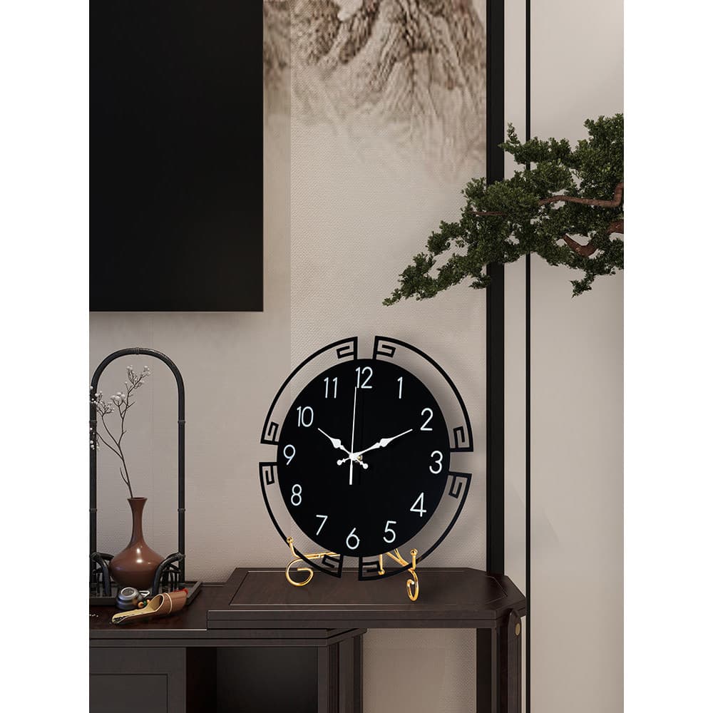Novo relógio de mesa chinês sala estar desktop pêndulo relógio arte relógio TV gabinete influenciador atmosférico decora