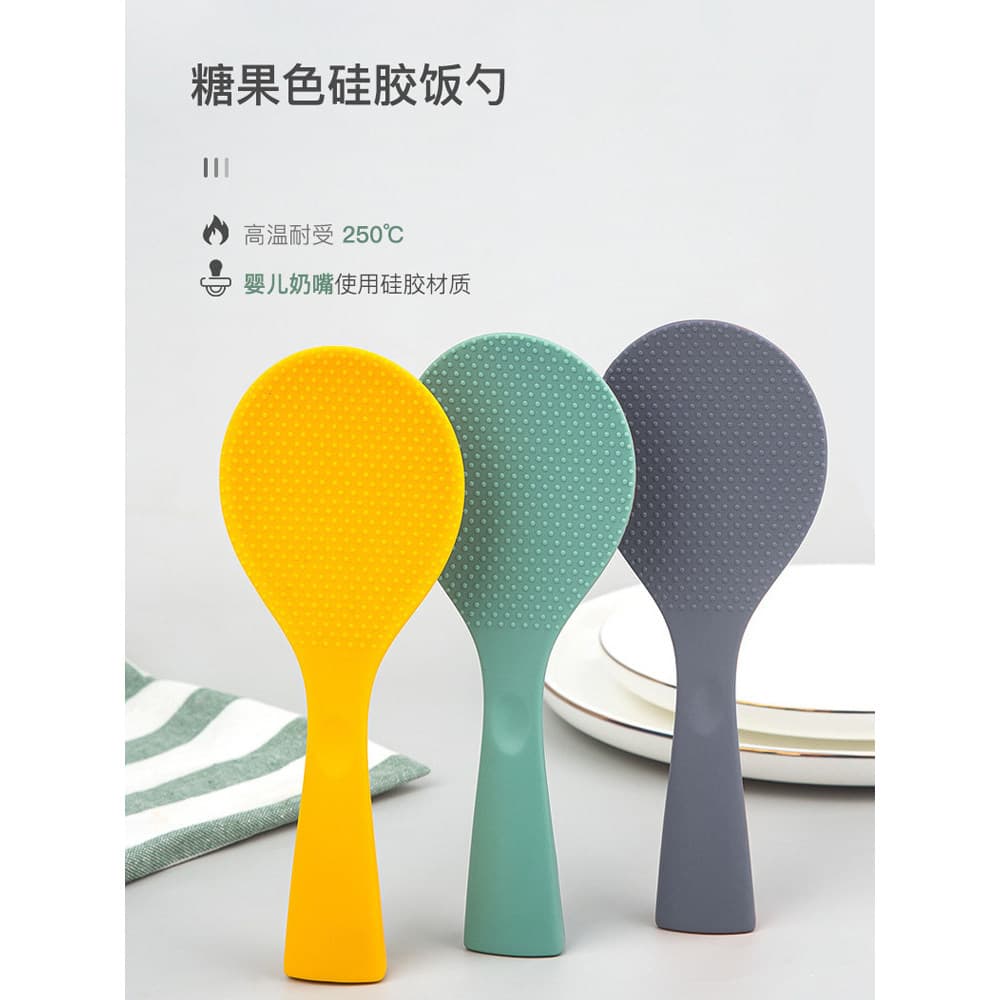 Cozinha de grau alimentício Silicone panela de arroz colher de arroz colher de arroz Standable doméstico resistente a al