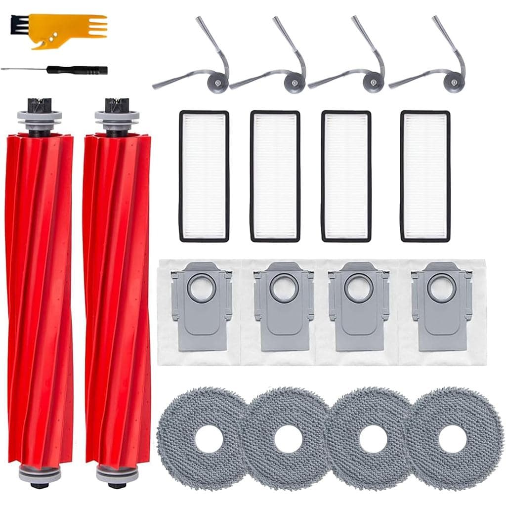 Kit de 20 Peças de Reposição para Aspiradores Robô Roborock QV35A/QV35S, QR798/QR598 Inclui: 2 Escovas Principais, 4 Fil