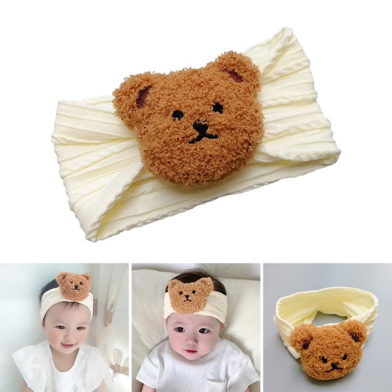 hi Kids Turbante Com Decoração Torcida , Faixa De Cabelo Elástica De Nylon Cabeça De Animal De Desenho Animado Fashion P