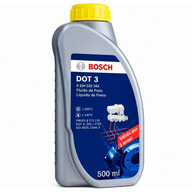 Óleo de Freio Para Carro Fluido Dot 3 Bosch 500Ml Original