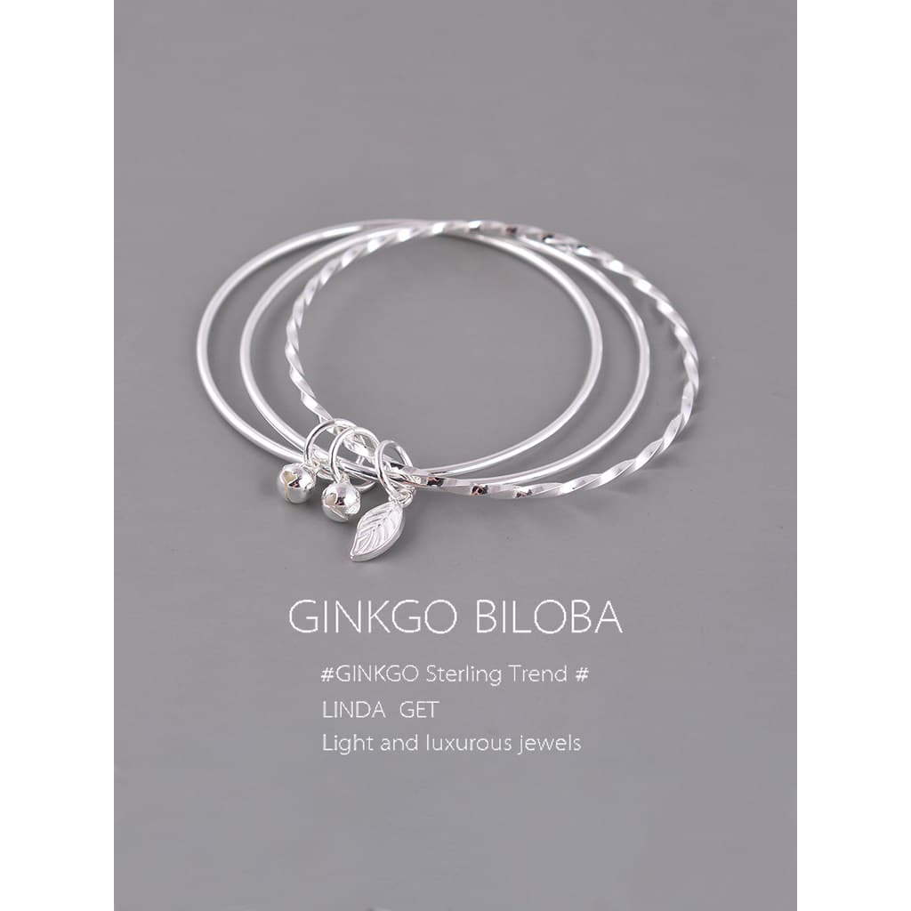 925 prata esterlina Sansheng III pulseira folha três anéis pulseira jovem para amigos presente de aniversário20260804