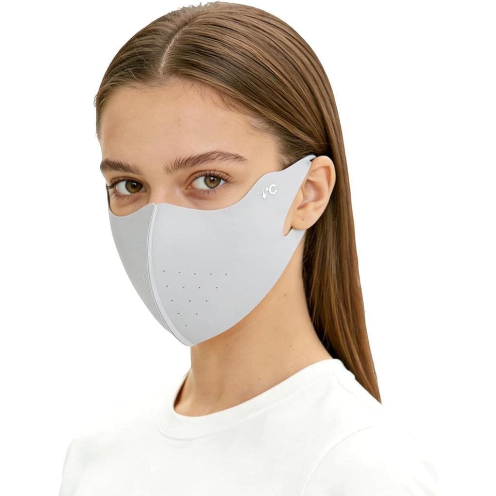 Máscara Facial UV, Máscara Solar de Seda Gelada, Lavável, Reutilizável, Refrescante e Respirável para Esportes ao Ar Liv