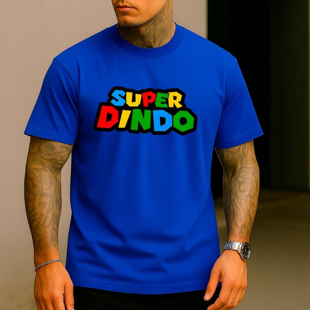 Camiseta Super Dindo Mario Bros Camisa Masculina 100% Algodão T-Shirt Estampada Casual Geek