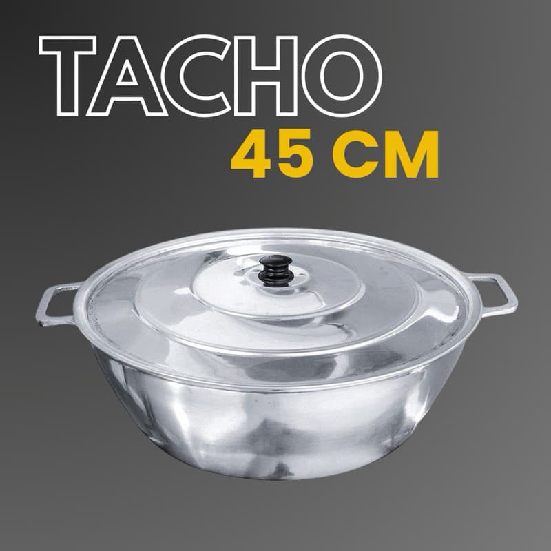 Tacho n°45 em Alumínio Batido Grosso Fundido 17 Litros com tampa de alumínio