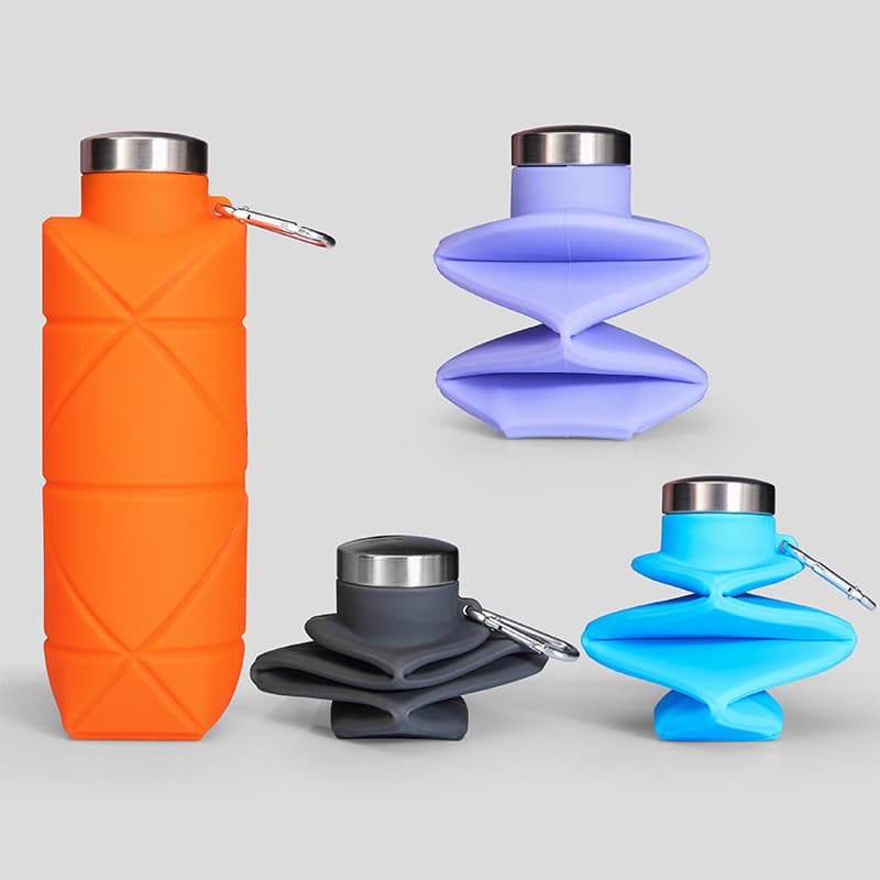 Copo de água dobrável de diamante de Silicone 700ml garrafa de água para esportes ao ar livre garrafa de água portátil d